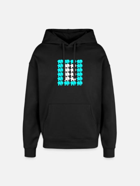 Éléphant - Sweat à capuche unisexe Stanley/Stella Oversized - noir