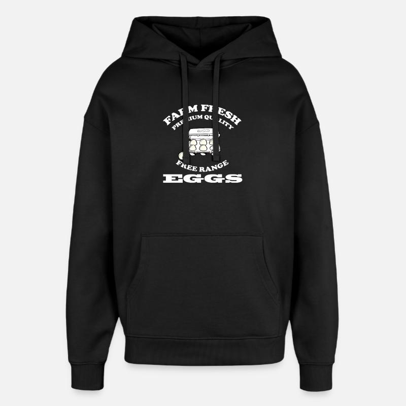 EGGS - Oversized Unisex Hoodie von Stanley/Stella - Schwarz