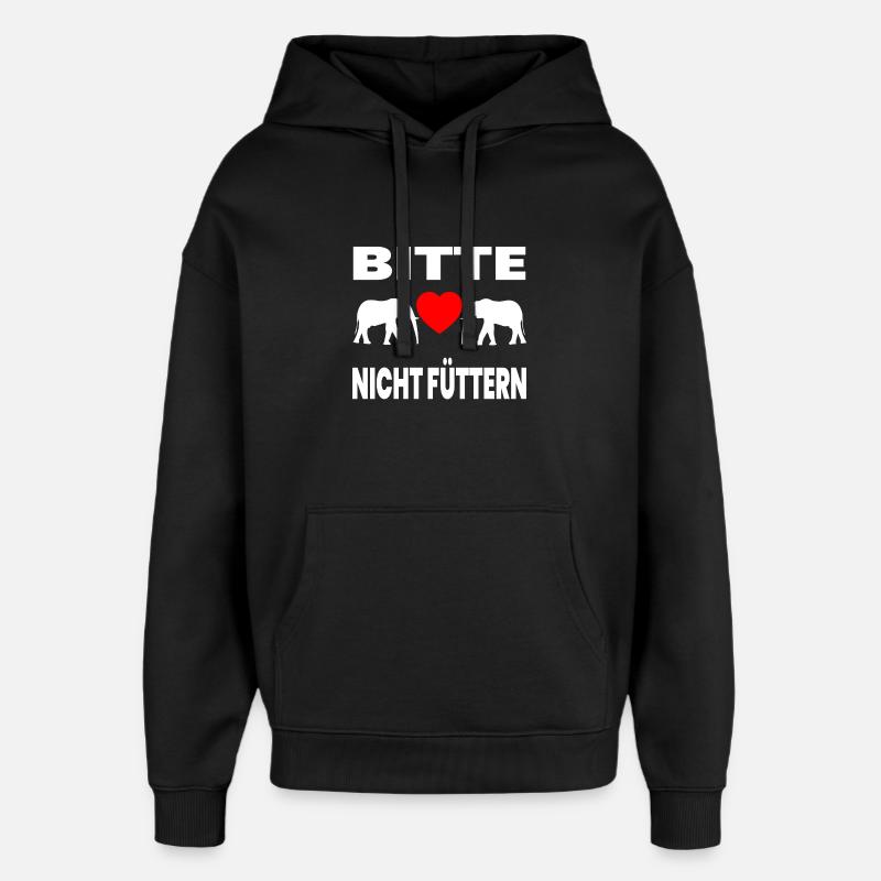 Elefanten - Oversized Unisex Hoodie von Stanley/Stella - Schwarz