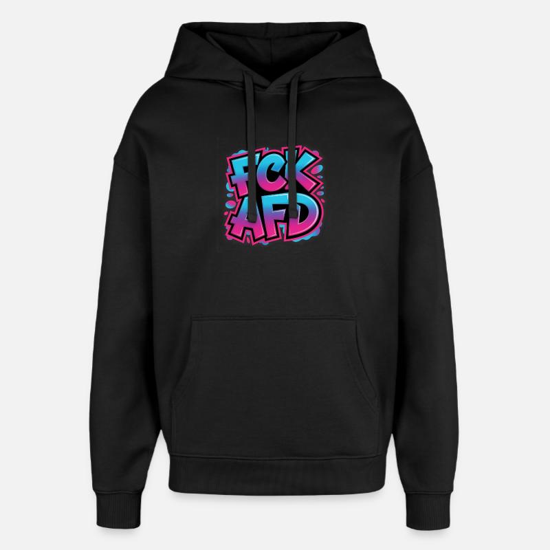 FCK AFD - Antifa Tee - Oversized Unisex Hoodie by Stanley/Stella - black