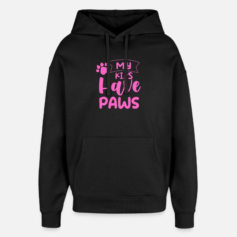my_kids_have_paws - Sweat à capuche unisexe Stanley/Stella Oversized - noir