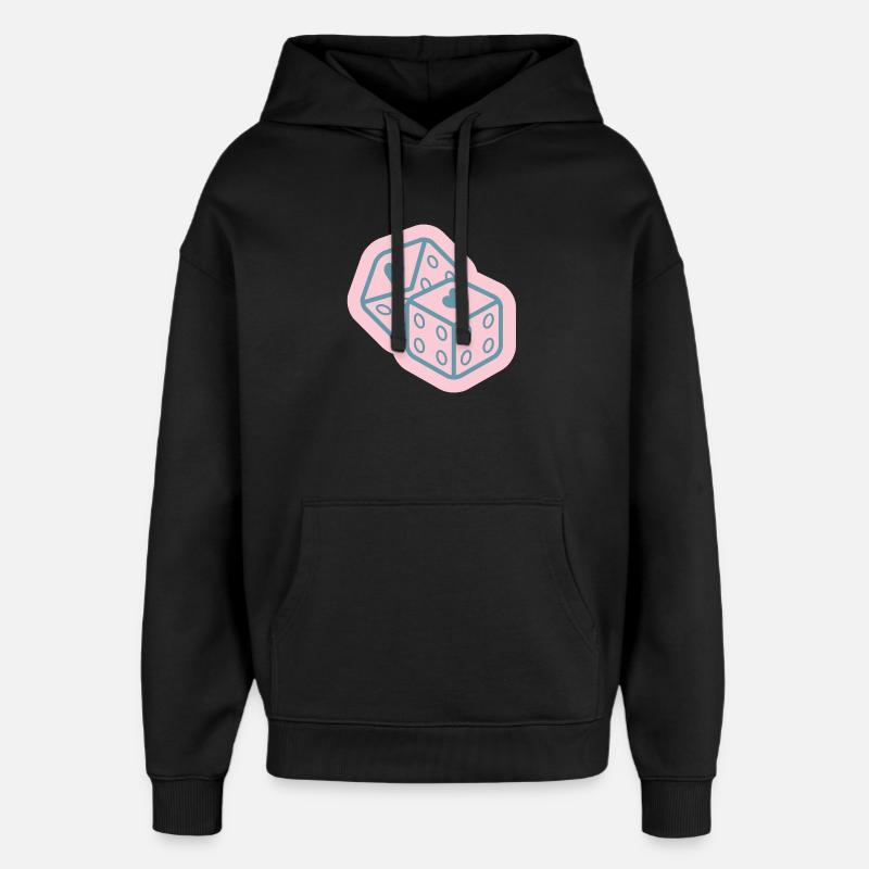 Cube de cœur en rose pastel - Sweat à capuche unisexe Stanley/Stella Oversized - noir