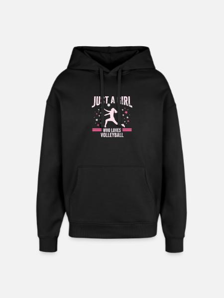Mädchen liebt Volleyball Zitat - Oversized Unisex Hoodie von Stanley/Stella - Schwarz