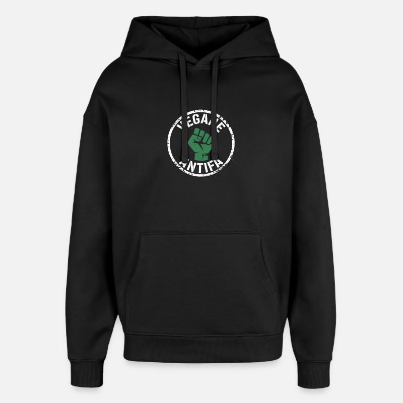 Vegane Antifa - Gegen Rechts - Oversized Unisex Hoodie von Stanley/Stella - Schwarz