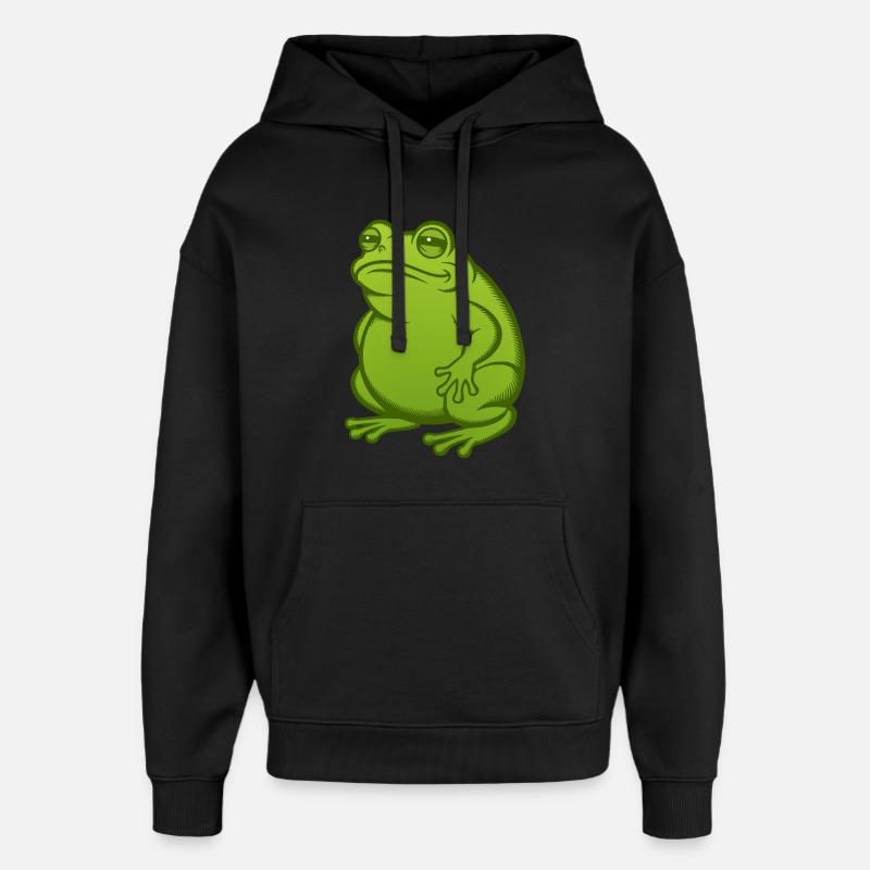 Fat Fat Frog - Fat Fat Toad - Oversized Unisex Hoodie by Stanley/Stella - black