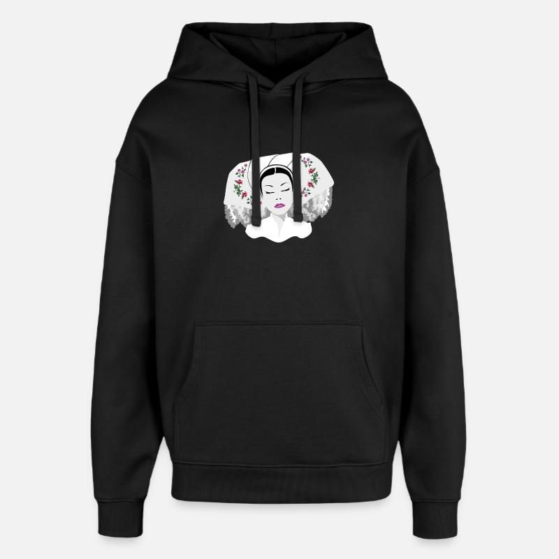 DELNJOSERBOWKA - sombre - Sweat à capuche unisexe Stanley/Stella Oversized - noir
