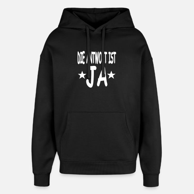 Ja - Hættetrøje unisex Stanley/Stella Oversized - sort