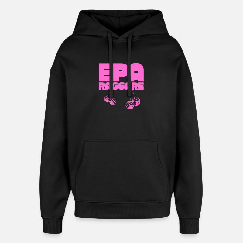 EPA Ragger – Dés Suspendus Roses - Sweat à capuche unisexe Stanley/Stella Oversized - noir