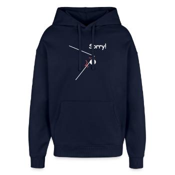 Tennis de table, désolé, des expressions drôles - Sweat à capuche unisexe Stanley/Stella Oversized - marine - Devant - AI Model Female 172 light (172cm) & AI Model Male 185 light (185cm)