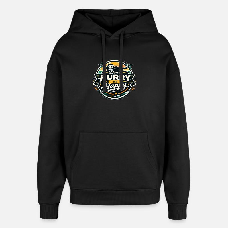 Dont Hurry Be Happy Sloth - Oversized Unisex Hoodie von Stanley/Stella - Schwarz