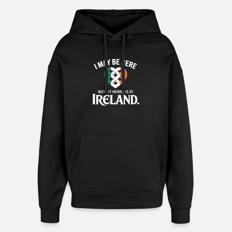 Herz in Irland Stolz Tee - Oversized Unisex Hoodie von Stanley/Stella - Schwarz