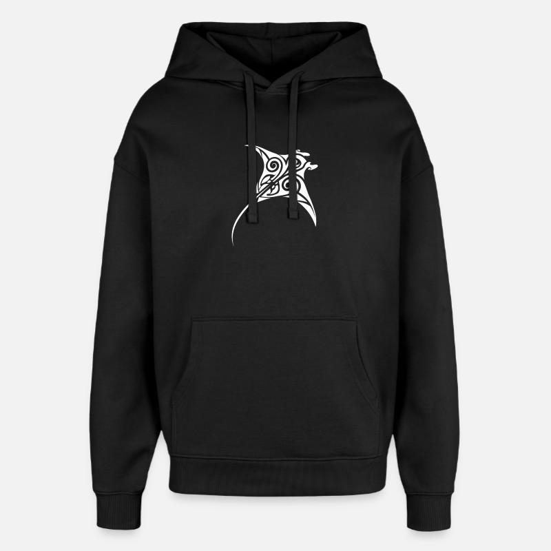 Raie manta - Sweat à capuche unisexe Stanley/Stella Oversized - noir