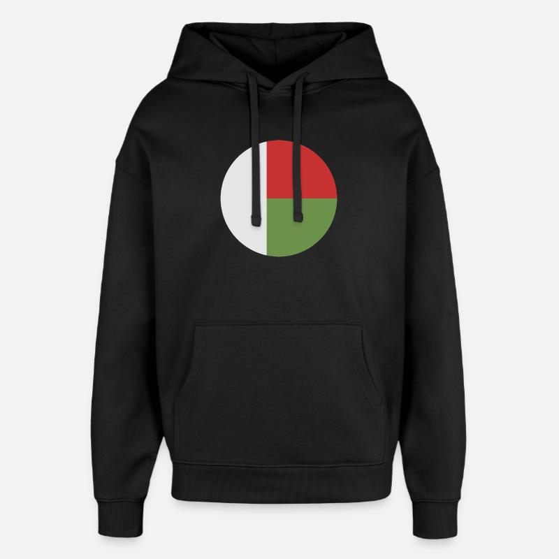 Drapeau rond de Madagascar - Sweat à capuche unisexe Stanley/Stella Oversized - noir