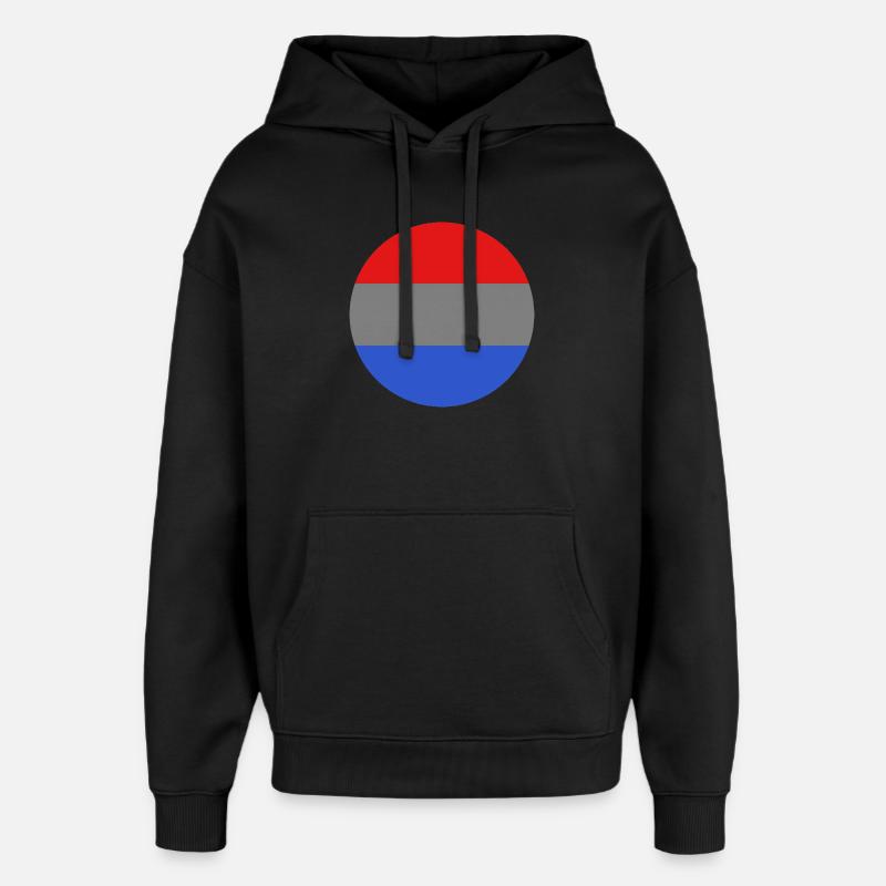 Drapeau rond du Luxembourg - Sweat à capuche unisexe Stanley/Stella Oversized - noir