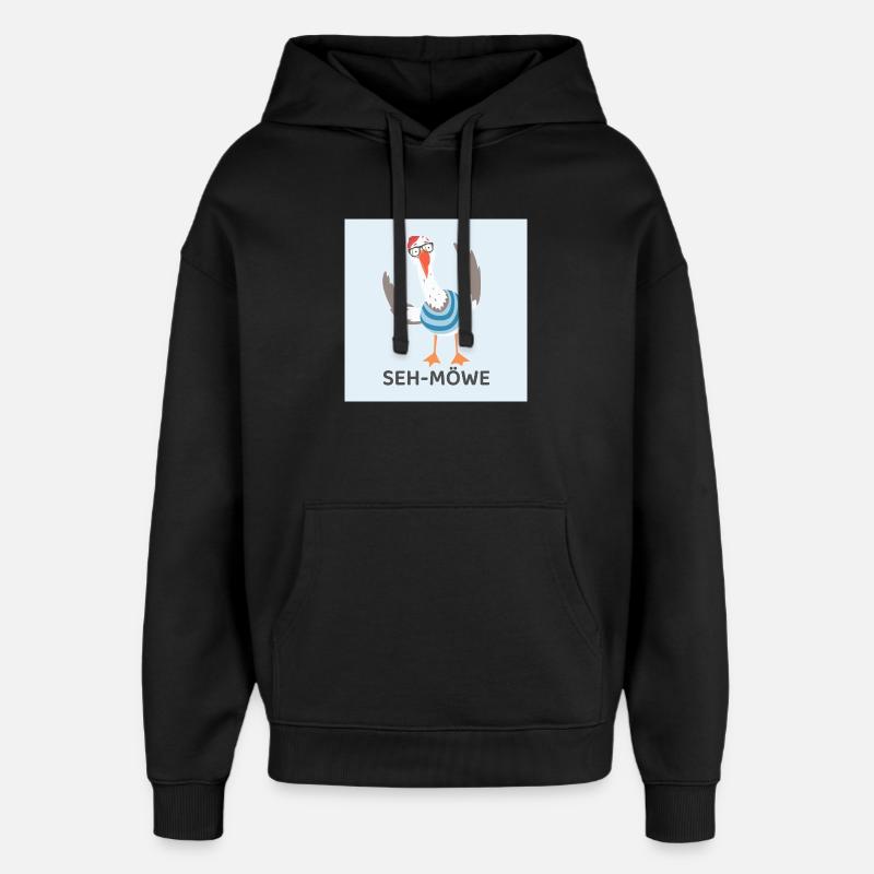 SEH-MÖWE – Lustige Möwe - Oversized Unisex Hoodie von Stanley/Stella - Schwarz