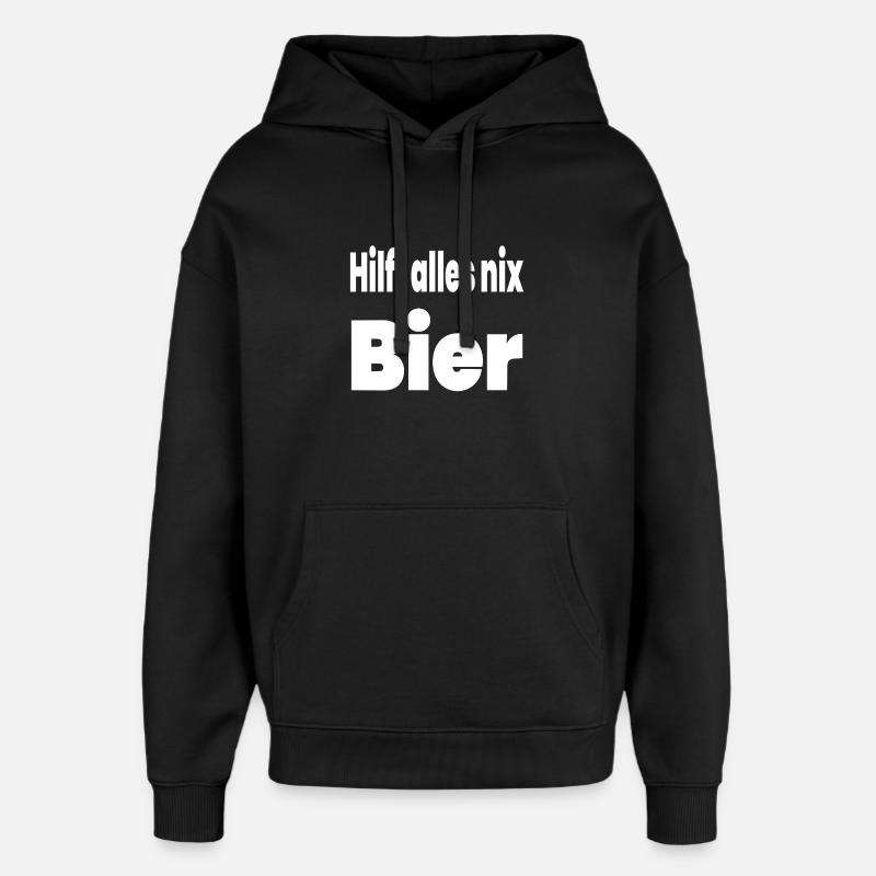 Bière - Sweat à capuche unisexe Stanley/Stella Oversized - noir