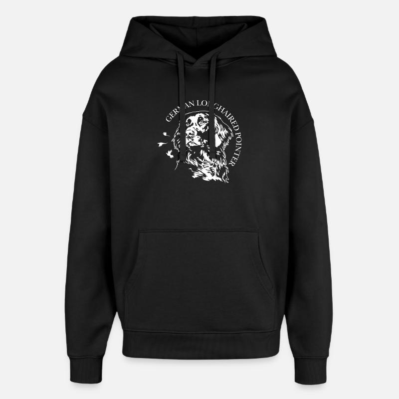 German Longhaired Pointer Jagdhunde Hunde Wilsigns - Oversized Unisex Hoodie von Stanley/Stella - Schwarz