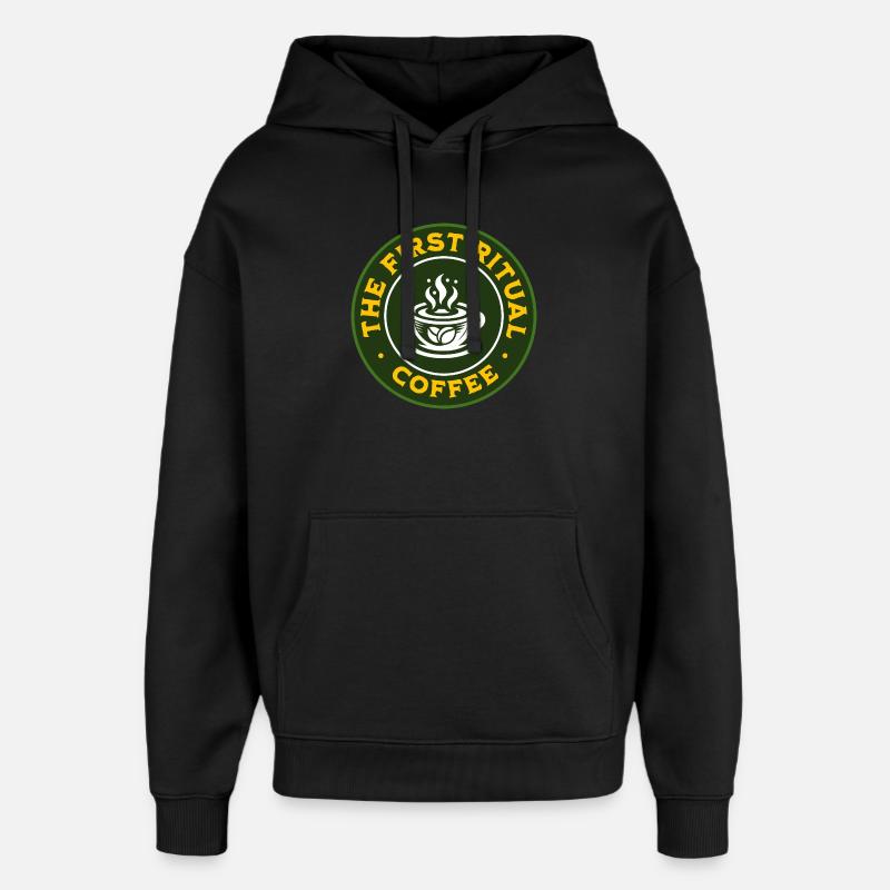 Erstes Ritual-Kaffeeabzeichen - Oversized Unisex Hoodie von Stanley/Stella - Schwarz