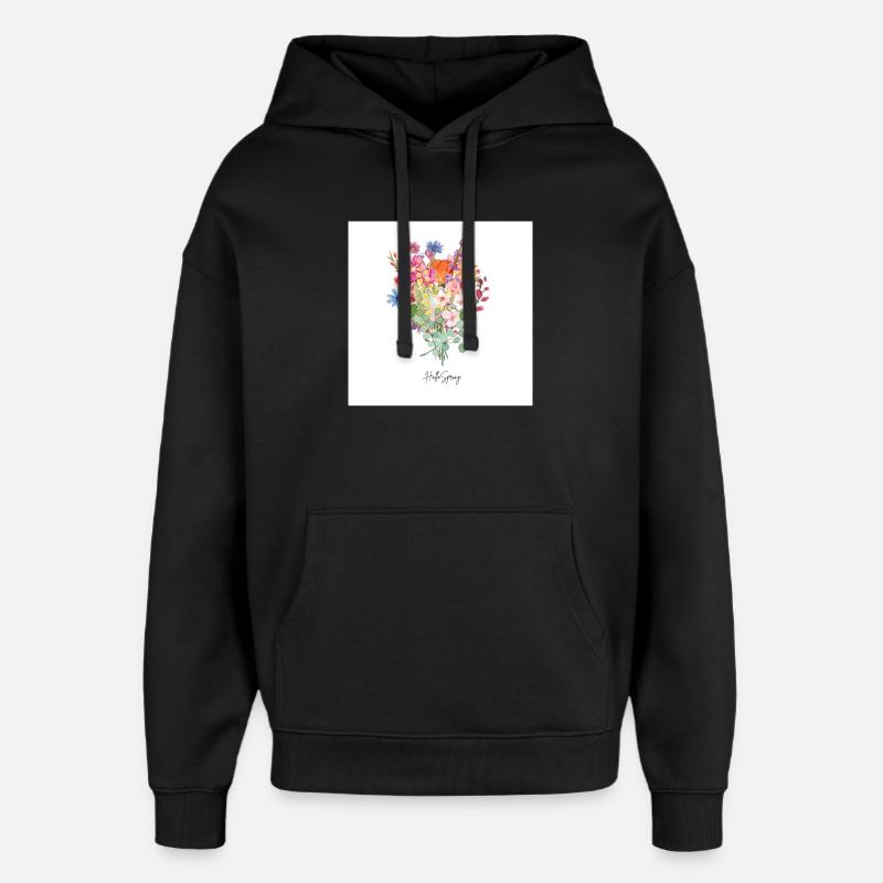Hello Spring - Oversized Unisex Hoodie von Stanley/Stella - Schwarz