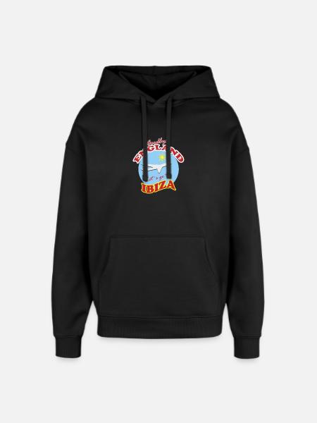 Farvel England Lad os tage til Ibiza - Hættetrøje unisex Stanley/Stella Oversized - sort