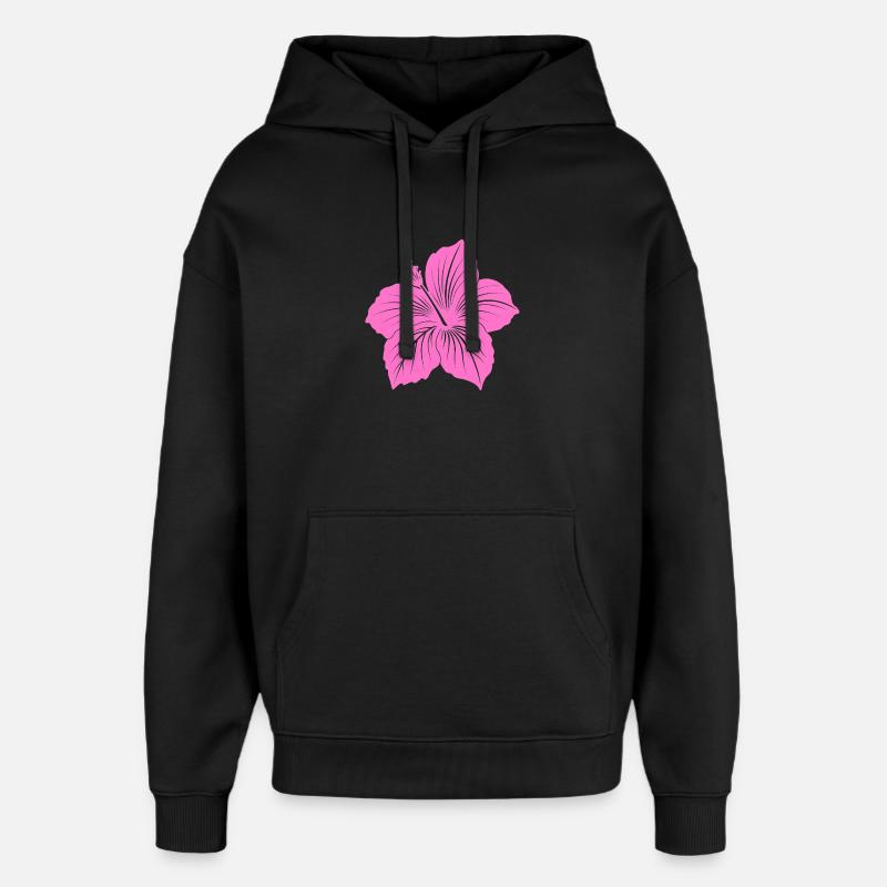 Fleur d’hibiscus - Sweat à capuche unisexe Stanley/Stella Oversized - noir