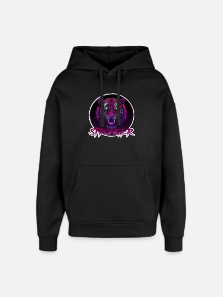 Wild Neon Tiger - Stronger - Oversized Unisex Hoodie by Stanley/Stella - black