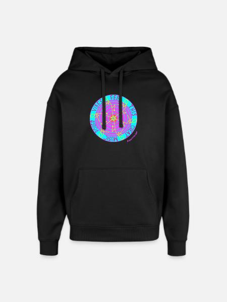 Music Vibes -Retro Vinyl Dance - Oversized Unisex Hoodie by Stanley/Stella - black