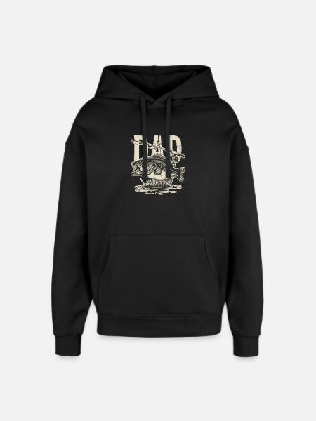 Illustration vintage de poisson bar - Sweat à capuche unisexe Stanley/Stella Oversized - noir