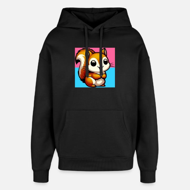 Eichhörnchen - Oversized Unisex Hoodie von Stanley/Stella - Schwarz