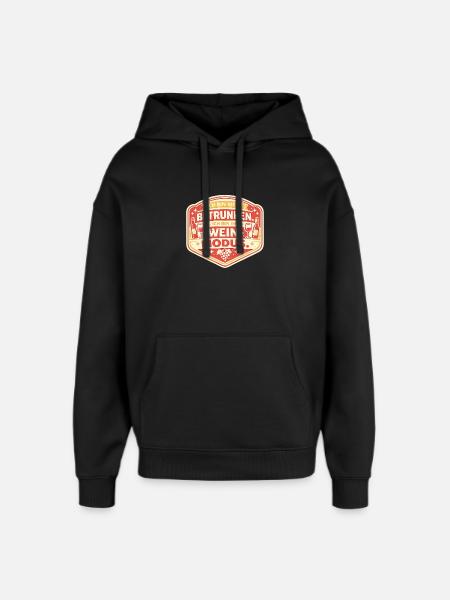 Weinmodus Badge - Oversized Unisex Hoodie von Stanley/Stella - Schwarz
