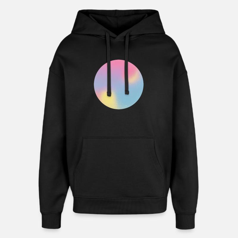 Aura-Check-Pastellgradientensphäre - Oversized Unisex Hoodie von Stanley/Stella - Schwarz