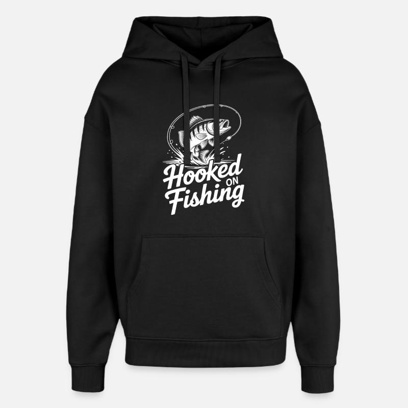 Accroché au saut de poisson - Sweat à capuche unisexe Stanley/Stella Oversized - noir