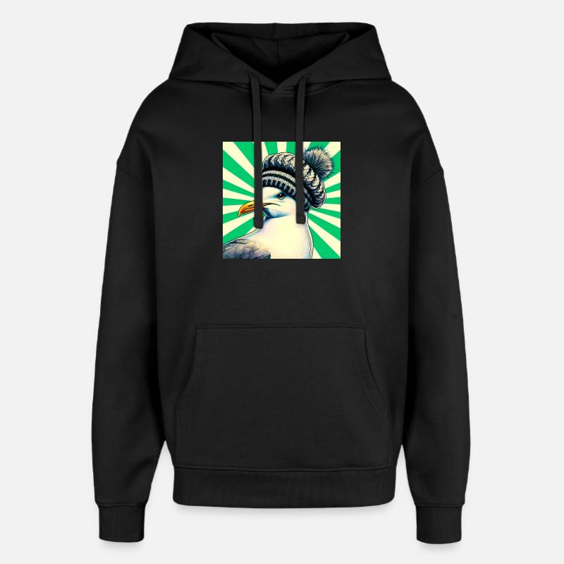 Möwe - Oversized Unisex Hoodie von Stanley/Stella - Schwarz