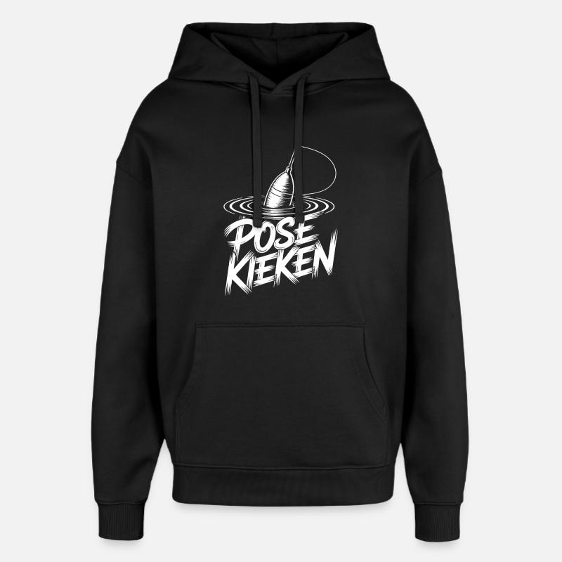 Fischen Pose Humor - Oversized Unisex Hoodie von Stanley/Stella - Schwarz