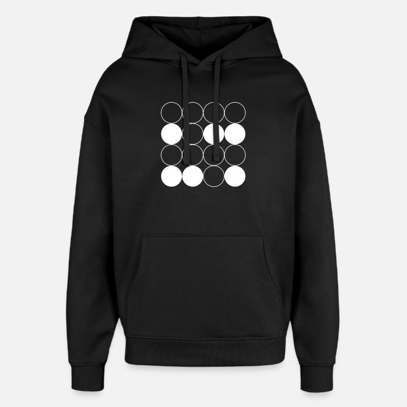 Circle Grid pattern - Oversized Unisex Hoodie by Stanley/Stella - black
