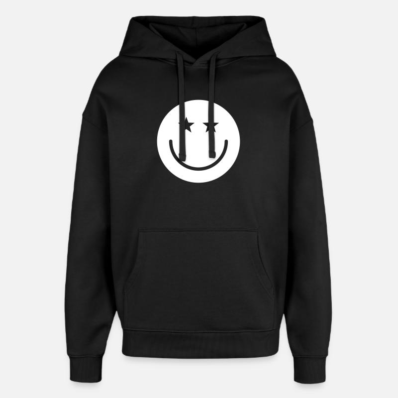 Smiley Design – Minimal & Positiv - Oversized Unisex Hoodie von Stanley/Stella - Schwarz