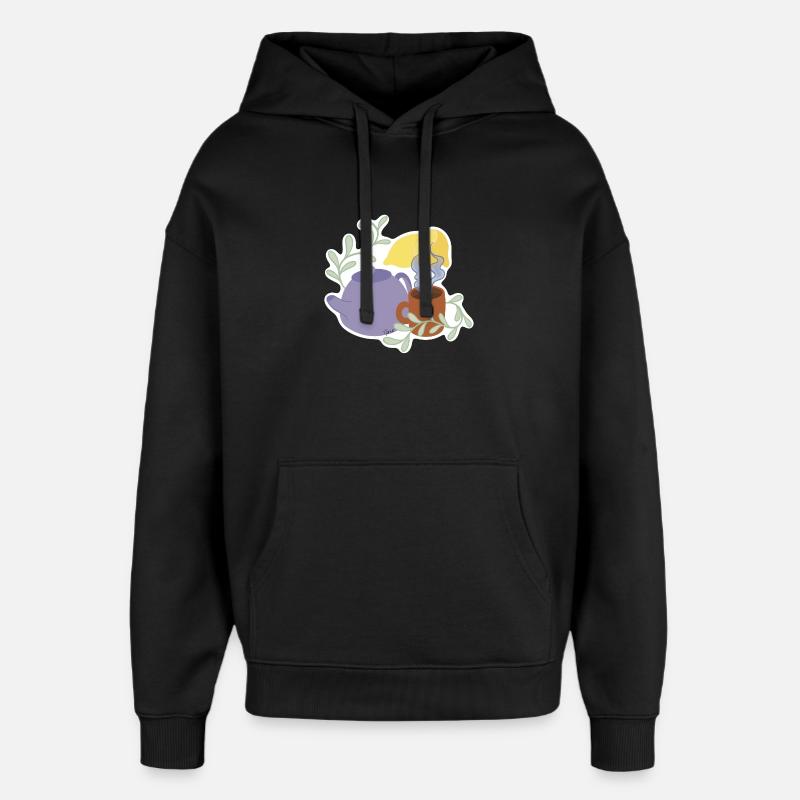 Citron thé - Sweat à capuche unisexe Stanley/Stella Oversized - noir