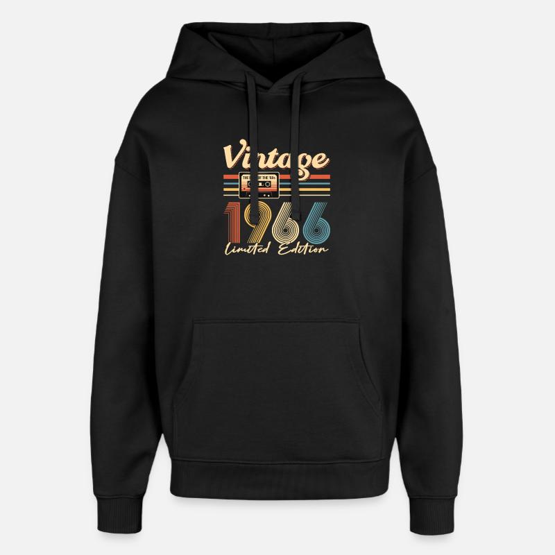 Anniversaire 60 Ans - Sweat à capuche unisexe Stanley/Stella Oversized - noir