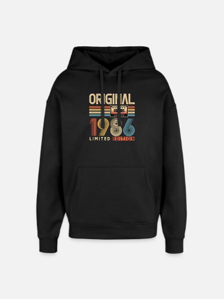40e anniversaire, 40 ans - Sweat à capuche unisexe Stanley/Stella Oversized - noir