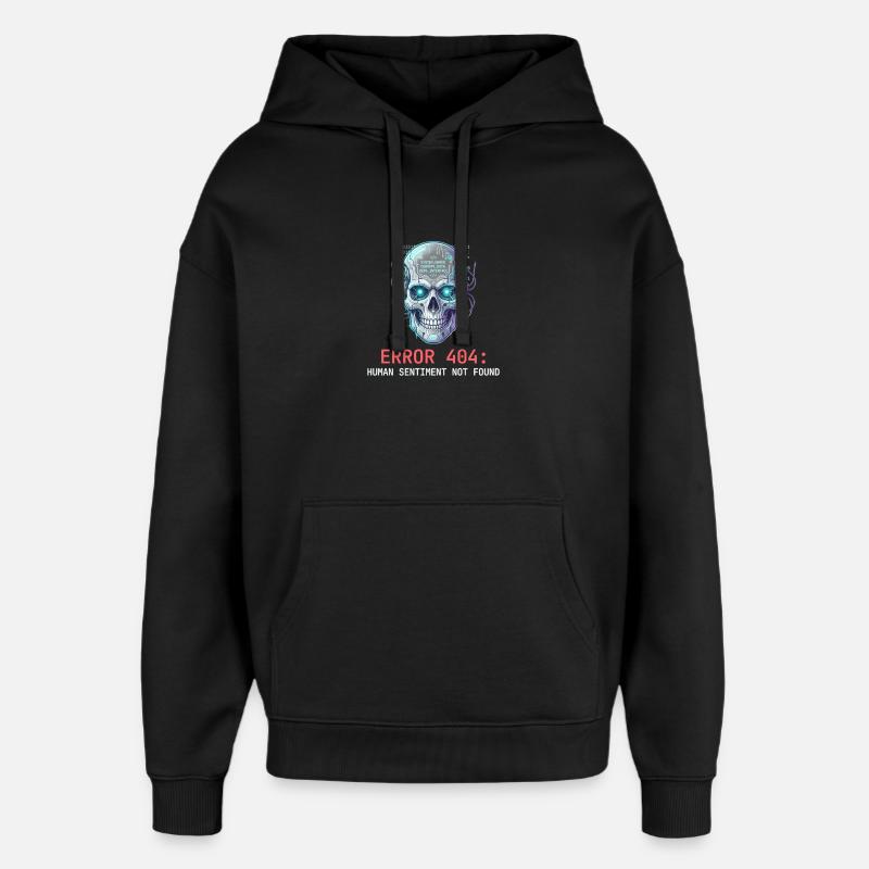 Error 404 Cyberpunk Aesthetic Art - Oversized Unisex Hoodie by Stanley/Stella - black
