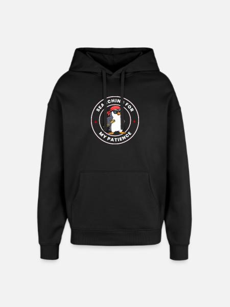 Chercher ma patience drôle - Sweat à capuche unisexe Stanley/Stella Oversized - noir