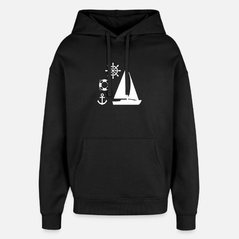 Voile - Sweat à capuche unisexe Stanley/Stella Oversized - noir