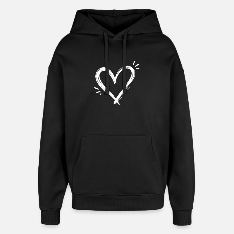 Heart - Oversized Unisex Hoodie by Stanley/Stella - black