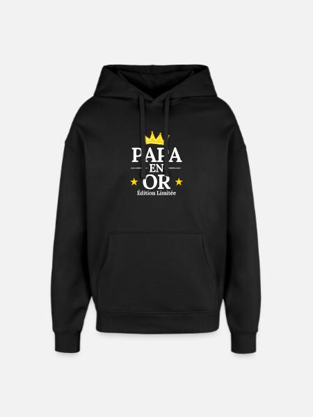 Papa en Or Édition Limitée - Sweat à capuche unisexe Stanley/Stella Oversized - noir