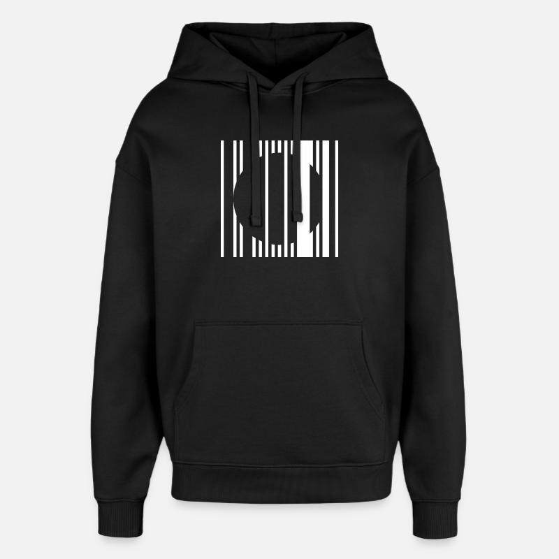 Vertical Stripe Circle - Oversized Unisex Hoodie by Stanley/Stella - black
