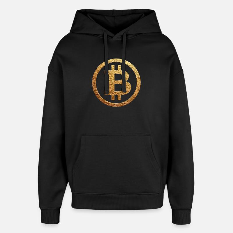 Symbole or Bitcoin - Sweat à capuche unisexe Stanley/Stella Oversized - noir
