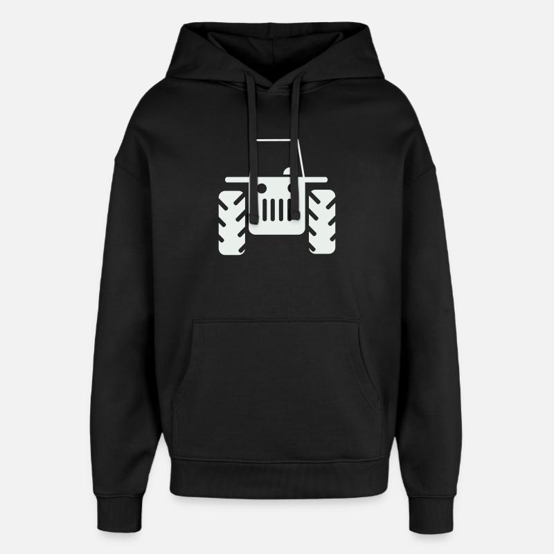 Retro Traktor  - Oversized Unisex Hoodie von Stanley/Stella - Schwarz