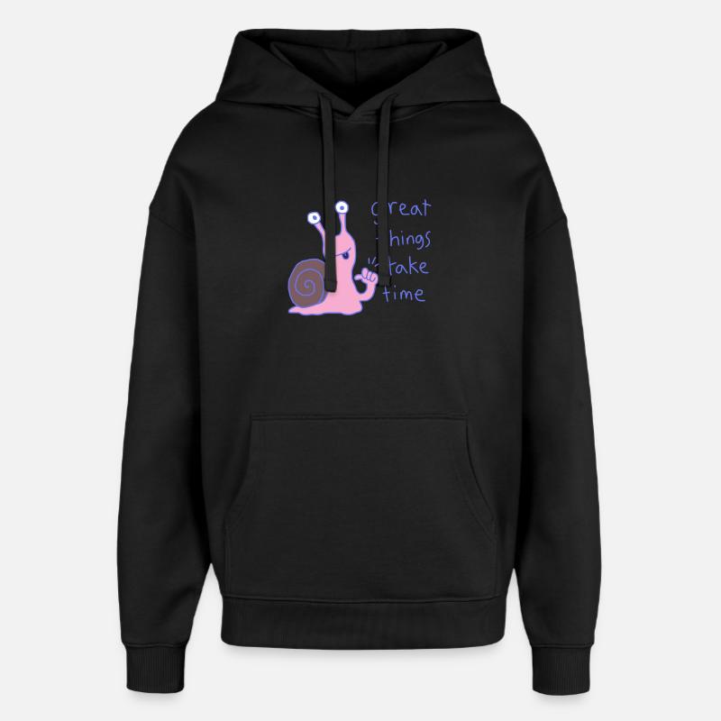 Große Dinge brauchen Zeit - Oversized Unisex Hoodie von Stanley/Stella - Schwarz