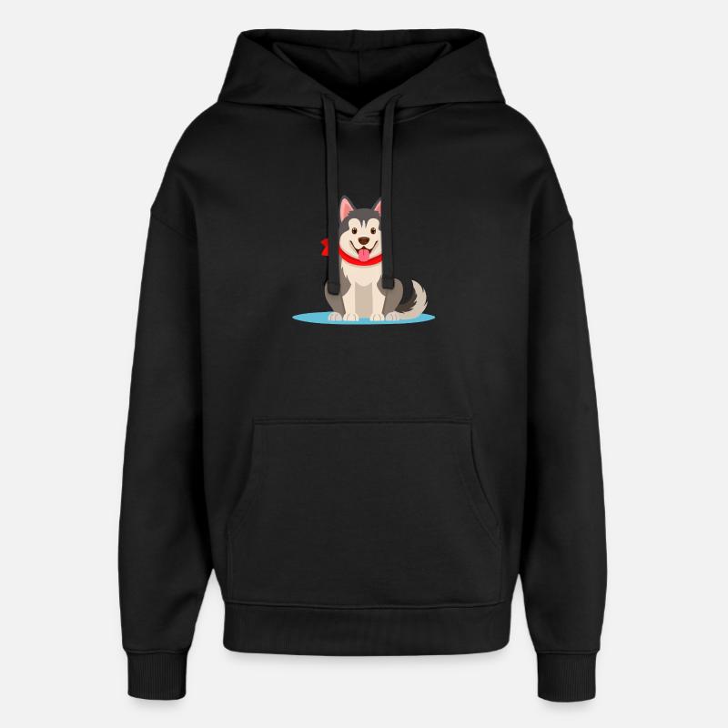 Alaskan-Malamute (comic) - Oversized Unisex Hoodie by Stanley/Stella - black