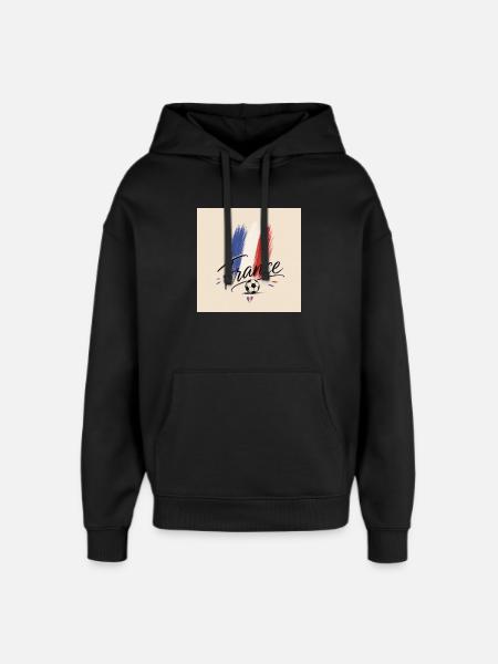 Frankreich Fußball in Bürsten - Oversized Unisex Hoodie von Stanley/Stella - Schwarz